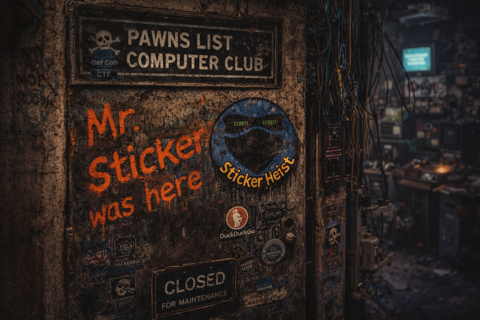 Mr. Sticker was here graffiti
